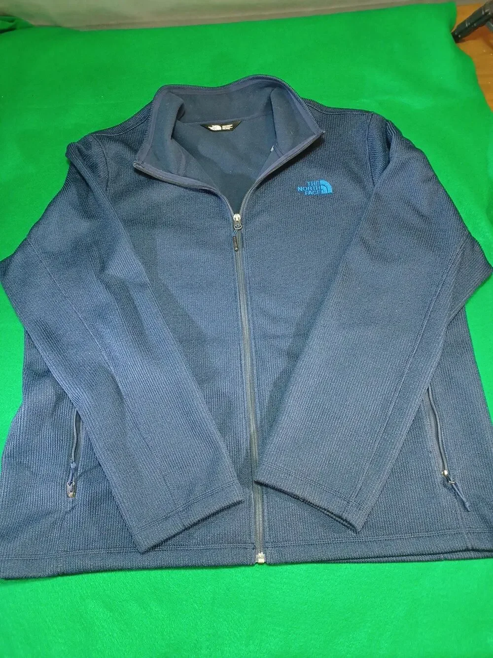 The North Face Fleece Zip Up Jacket Mens Size XXL Blue Relaxed Excellent